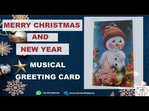 Multicolor Paper Merry Christmas Musical Singing Voice Greeting Cards