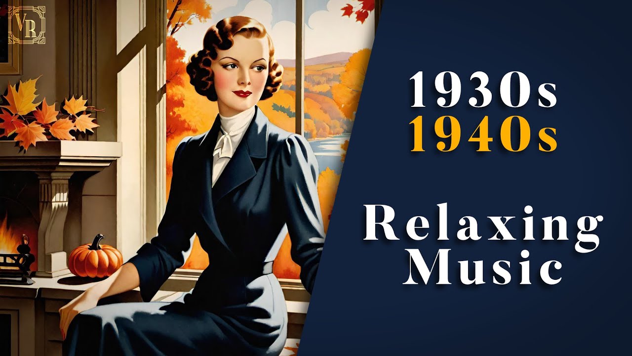 Relaxing Vintage Music By A Fireplace In Fall ‍🔥🍁 | 1930s - 1940s Music | Nostalgic Swing & Jazz