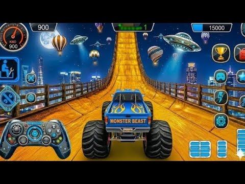 Mega Ramp Monster Truck Stunts & Crashes - Monster Truck Smash Challenge - Android Gameplay #274