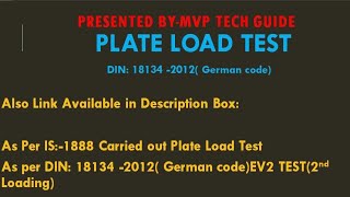 Plate Load Test As Per German Code DIN: 18134-2012 //Civil Engineering//