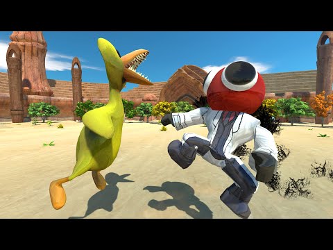 Rainbow Friends Yellow vs Rainbow Friends Red - Animal Revolt Battle Simulator