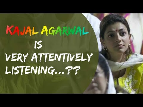 Kajal Agarwal is Very Attentively Listening Sadhguru's Message On Guru Purnima 2018