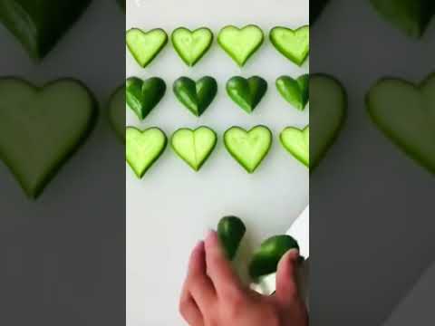 How to make a heart from cucumber | shorts #satisfying