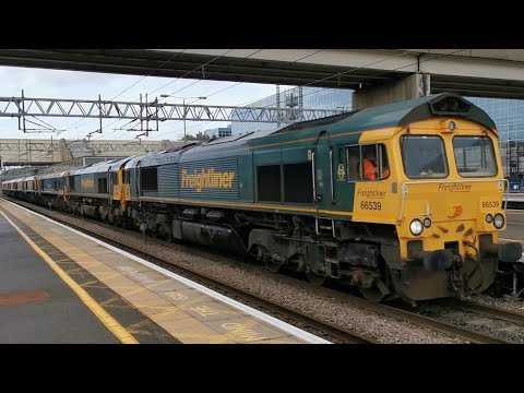 Freightliner 0Z59 Class 59 & 66 Light Diesel Loco Convoy Move with EPIC TONES @ Milton Keynes 4/1/23