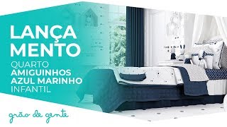 Quarto Amiguinhos Infantil Azul Marinho - Grão de Gente