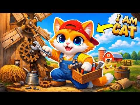 KOTEK NAPRAWIA ZNISZCZONY MŁYN NA FARMIE w I Am Cat VR!