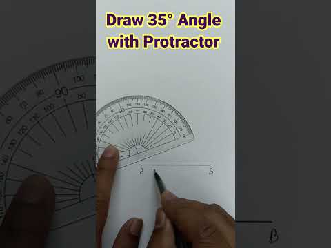Construct 35° angle with protractor #35degreeangle #youtubeshorts #ytshorts #ytshort