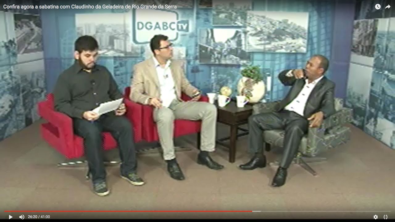 Confira agora a sabatina com Claudinho da Geladeira de Rio Grande da Serra