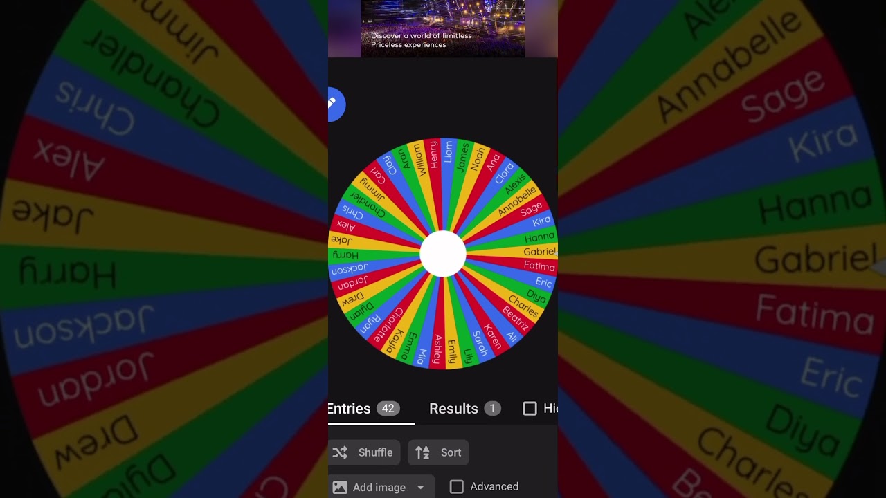 #day1 of spinning a wheel with names until there’s a winner