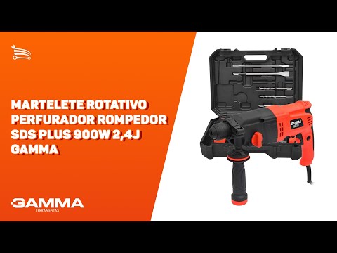 Martelete Rotativo SDS Plus 900W 2,4J 220V com Maleta e Acessórios - Video