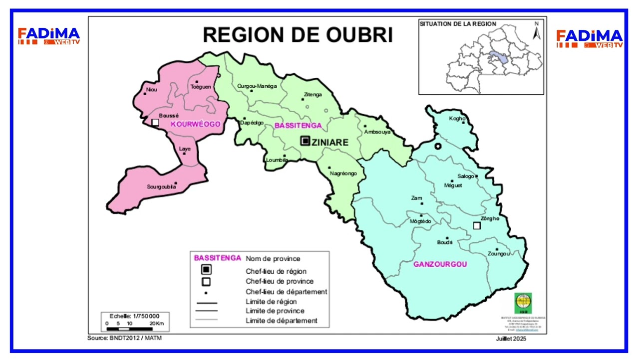 Le Burkina FASO découper en 17 région, 47 provinces et de nouveaux typonymes 