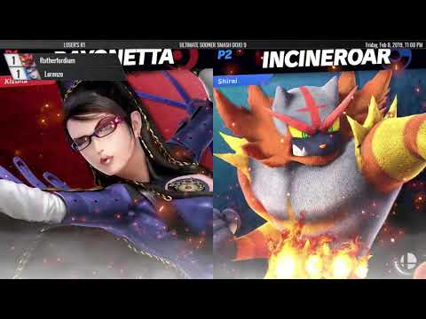 Ultimate Sooner Smash Dojo 9 - Lorenzo (Bayonetta) vs Rutherfordium (Incineroar) - Losers R5