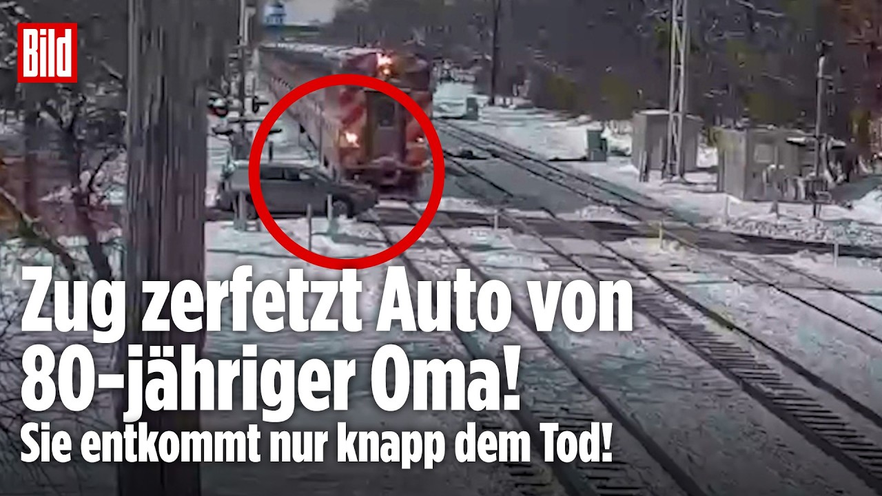 SCHOCK-MOMENT: Zug erfasst Auto von 80-jähriger Oma auf Gleisen in Hindsdale (USA)