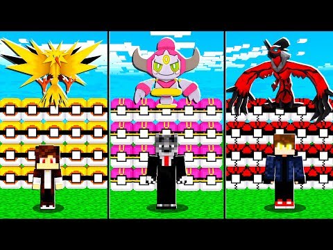 LUCKY PIXELMON HOOPA VS YVELTAL VS ZAPDOS - MINECRAFT PIXELMON MOD