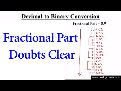 Decimal to Binary Conversion Fractional Part Explanation Hindi