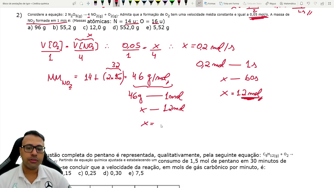 Cinética química - resolução de exercícios