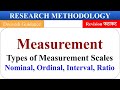 measurement scale, measurement in research, Nominal, Ordinal, Interval, Ratio, research methodology