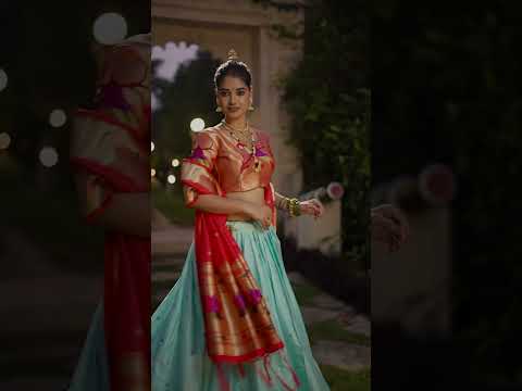 Sky Blue Exquisite Jacquard Silk Paithani Lehenga with Zari Weaving Work & Matching Batwa