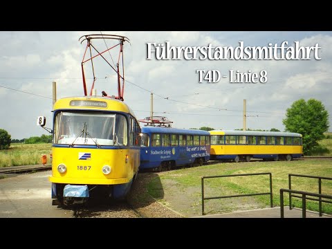 World of Trams: LINIE 8 Tatra Führerstandsmitfahrt in Leipzig