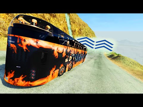 High Speed Water Booster Jumps - Beamng Drive | CrashTherapy