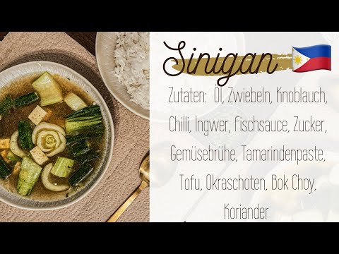 Sinigan, philippinische Suppe 😍 als Tofu-Variante mit Pak Choi, Okra, Ingwer und Koriander