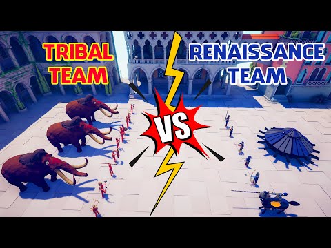 RENAISSANCE TEAM vs TRIBAL TEAM | Totally Accurate Battle Simulator - TABS BOX