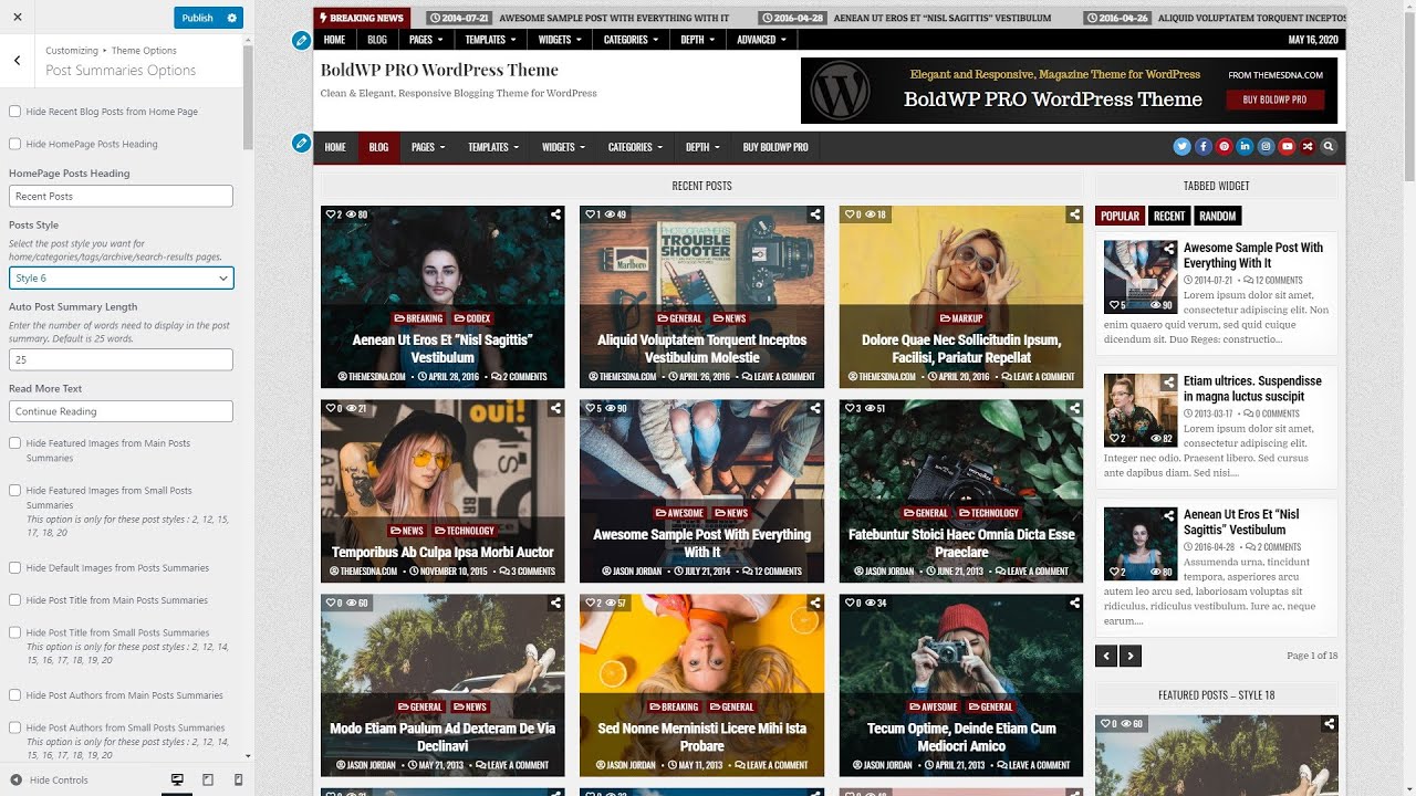 Posts Styles - BoldWP PRO WordPress Theme