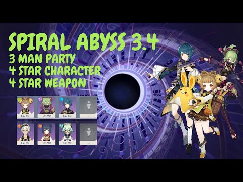 HYPERBLOOM IS OP !!! 3.4 Abyss Floor 12 Clear | 3 Man Party | 4 Star Character 4 Star Weapon Only