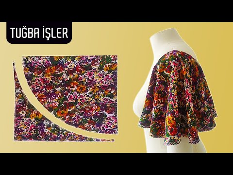 Very Easy and Beautiful Butterfly Sleeve (Flare Sleeve Cutting and Sewing) | Tuğba İşler