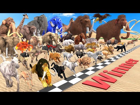Ultimate Race 40 Wild Animals Speed Challenge: Which is the Fastest? Animal Revolt Battle Simulator