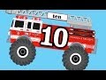 Monster Fire Trucks Teaching Numbers 1 To 10 Learning To Count For Children