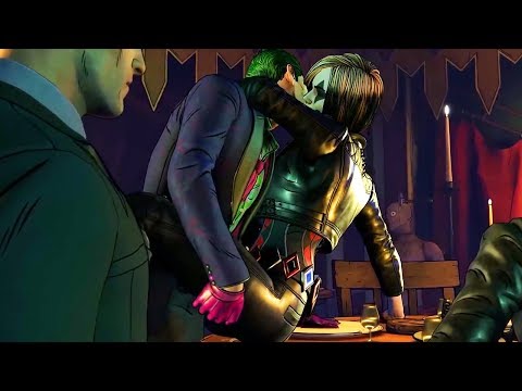 Joker Tells Bruce Wayne He Likes Harley + Joker & Harley Kiss Scene (Telltale Series)