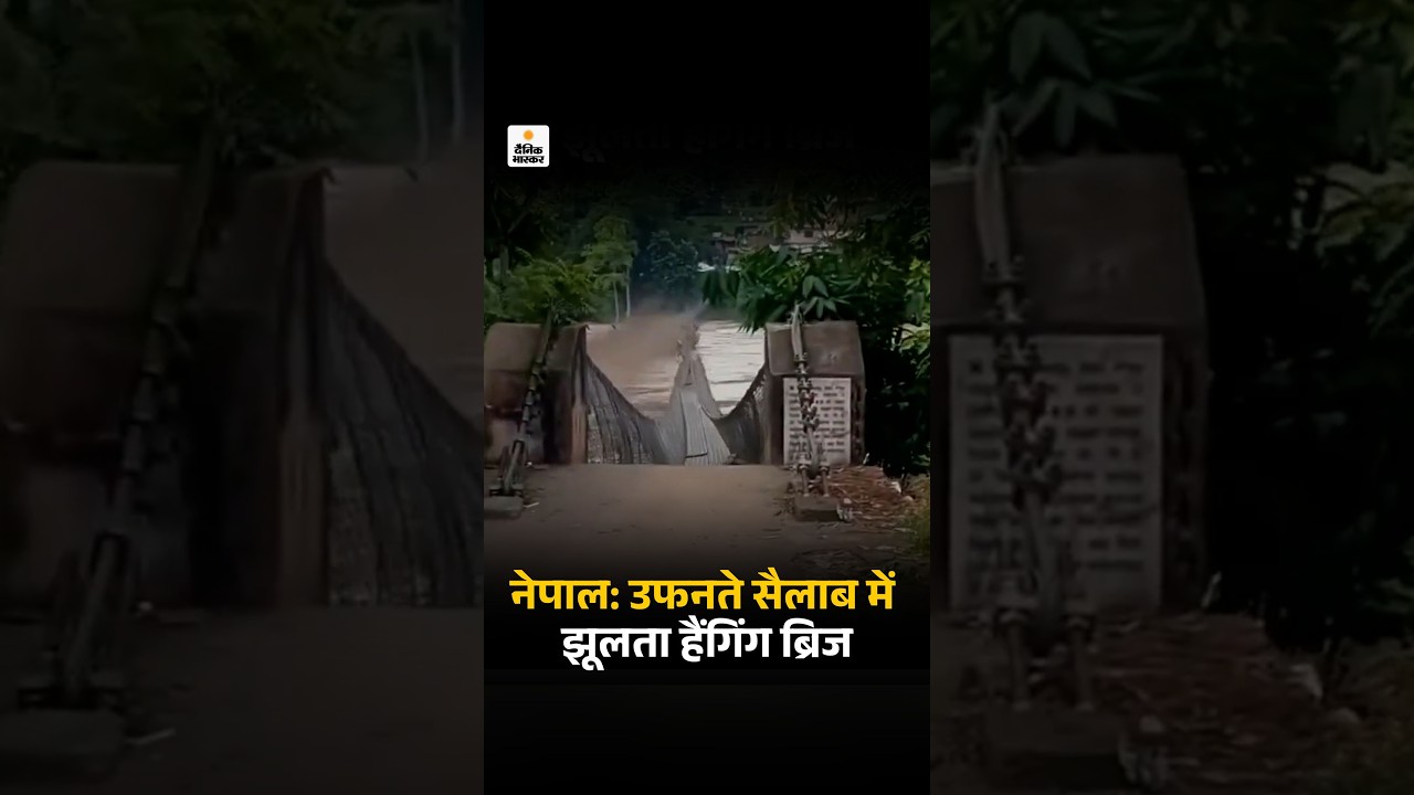 Nepal Flash Flood Viral Video : उफनते सैलाब में जोर-जोर से झूलता रहा हैंगिंग ब्रिज