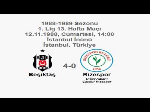 Beşiktaş 4-0 Rizespor 12.11.1988 - 1988-1989 Turkish 1st League Matchday 13