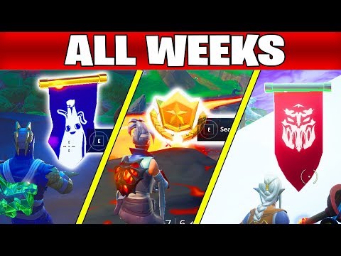 ALL Fortnite season 8 Secret Battle Star Locations week 1 to 10 and secret banner (All WEEKS)