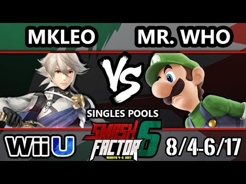 Smash Factor 6 Smash 4 - MKleo (Corrin) vs. Mr. Who (luigi) - Smash Wii U