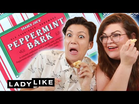 Kristin and Jen Try Every Trader Joe's Holiday Dessert • Ladylike