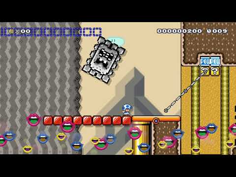 ◆ Thwomp-Stomp ◆ Desert 【20s】 by Demonical - Super Mario Maker 2 - No Commentary 1bz