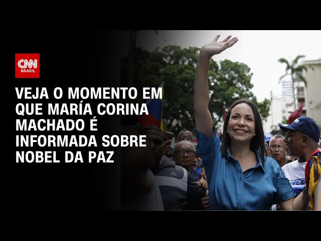 Veja reação de María Corina Machado ao saber que ganhou o Nobel da Paz | BASTIDORES CNN