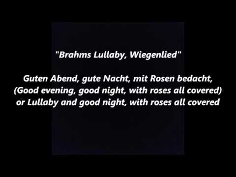 BRAHMS LULLABY Wiegenlied words lyrics text trending German sing along song Guten abend nacht