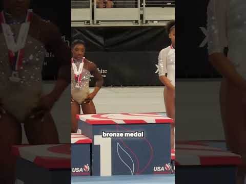 Simone Biles dances on the podium as she wins Uneven Bars Title 🥇- US Championships 2024