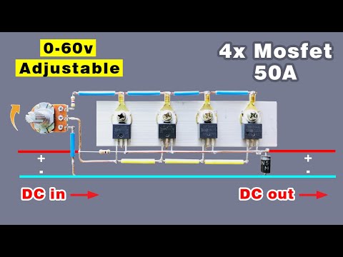 Simple voltage controller DIY, Make adjustable voltage regulator using MOSFET