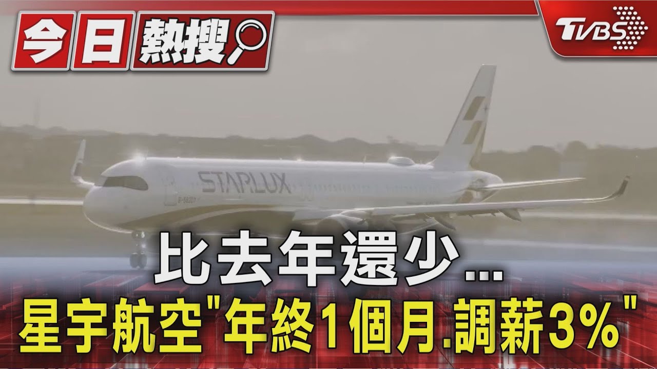 比去年還少 星宇航空「年終1個月、調薪3%」