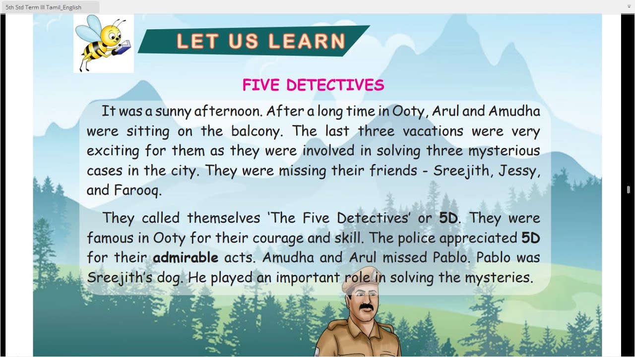 5 TH ENGLISH - TERM 3 - UNIT 1 - FIVE DETECTIVES