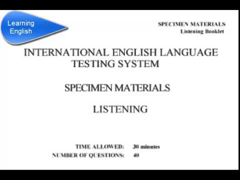 International English Language Testing System Specimen materials (CD 2)