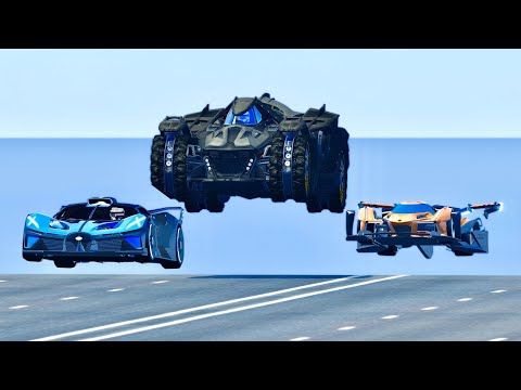 Lamborghini V12 GTR vs Batmobile vs Bugatti Bolide - Drag Race 20 KM