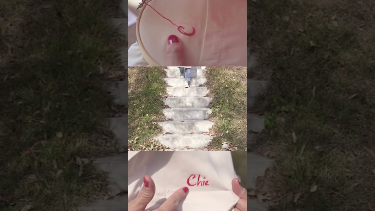 ちえのグラノーラの制服作りました♡ 1900年創業の老舗メーカーホルベインの美術実習着にスタッフの名前を刺繍で入れました🪡とてもとてもお気に入りです🤭✨