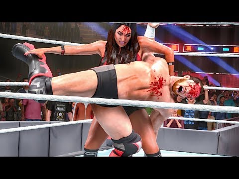 WWE 2k19: Nikki Bella vs. Kyle O'Reilly (barefoot) Intergender match reverse (gyaku) ryona