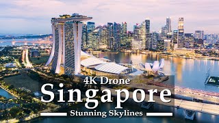 Stunning Singapore 🇸🇬 Skylines {4K UltraHD} Amazing Drone view | Downtown Flying Tour Skyscrapers
