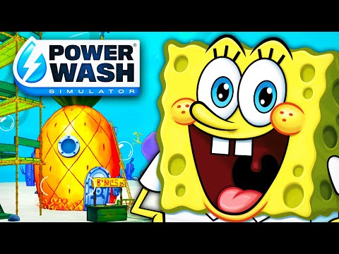 Cleaning Bikini Bottom in Power Wash Simulator SpongeBob DLC!